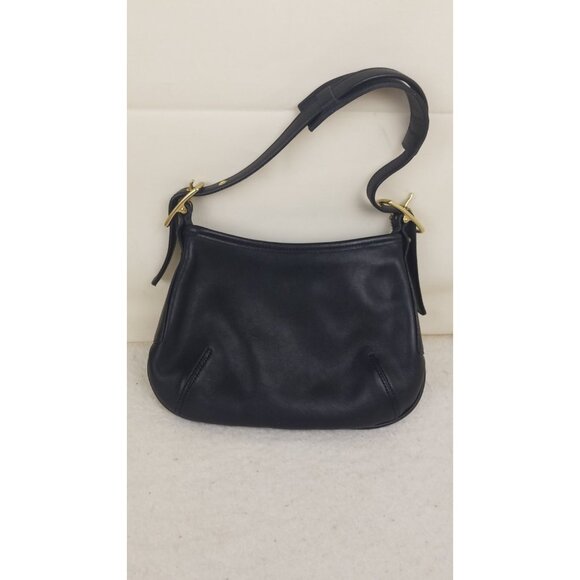 Coach 9211 Shoulder bag Black Leather Vintage USA brass zippered multi pocket - Picture 1 of 9